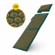 Акупунктурний килимок з подушкою 4FIZJO Eco Mat 130 x 50 см Navy Green/Gold