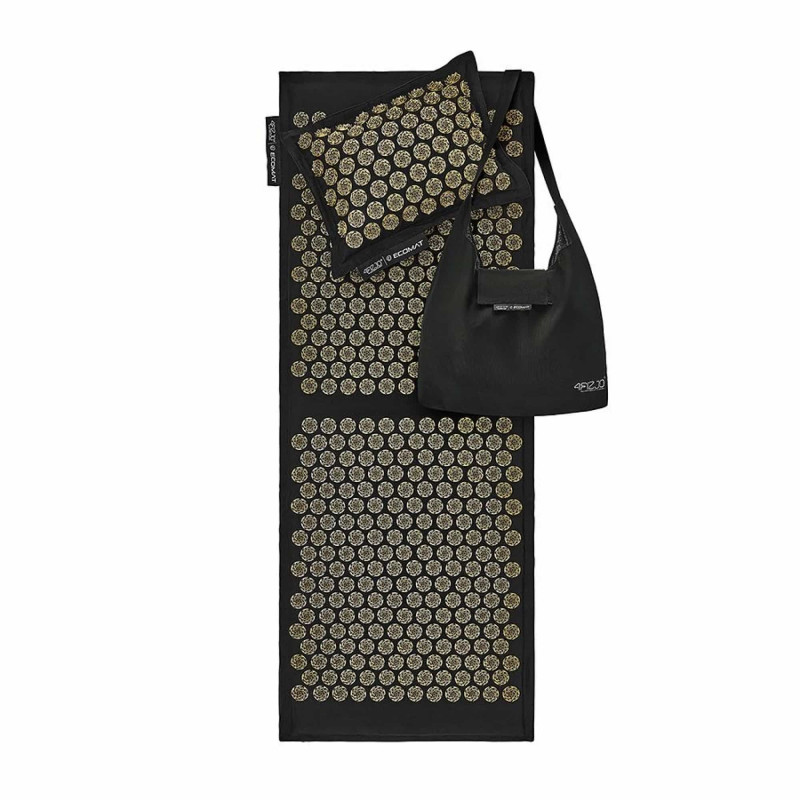 Коврик акупунктурный с подушкой 4FIZJO Eco Mat XL Аппликатор Кузнецова Black/Gold (P-5907739313591)
