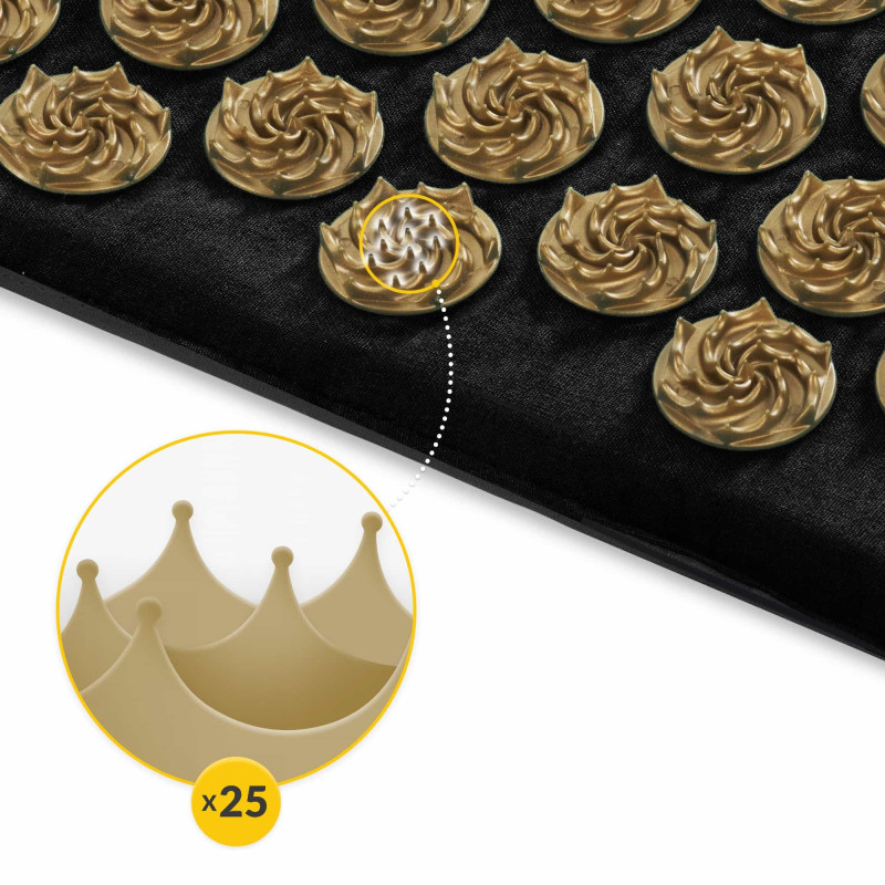 Акупунктурний килимок з подушкою 4FIZJO Eco Mat 68 x 42 см Black/Gold