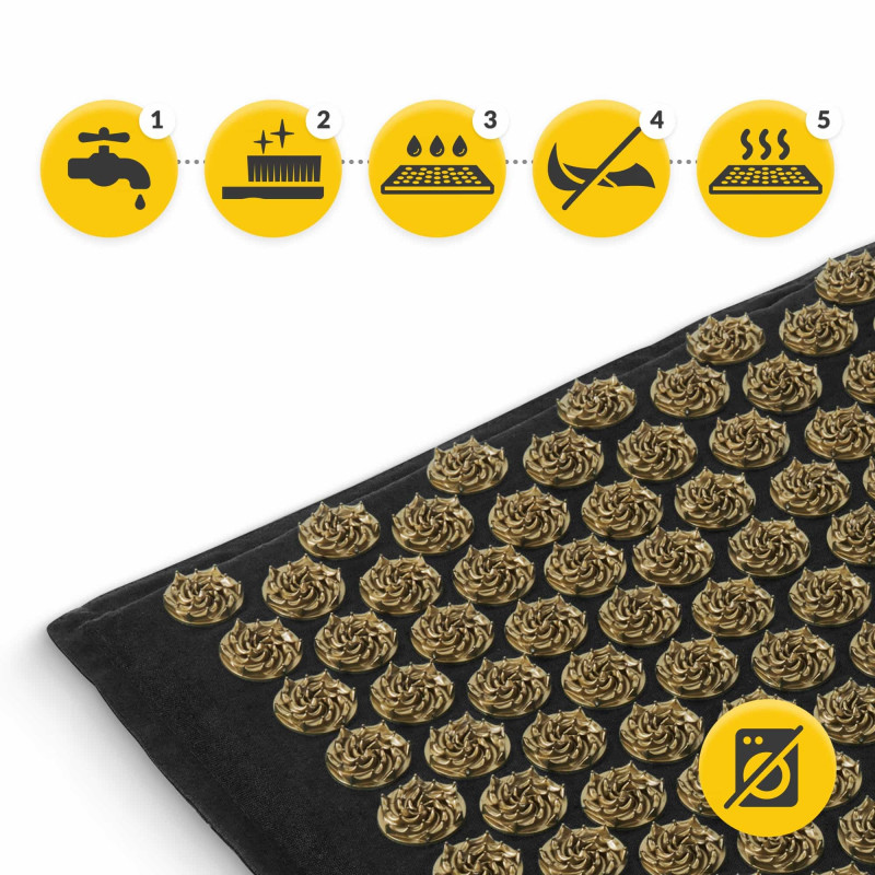 Акупунктурний килимок з подушкою 4FIZJO Eco Mat 68 x 42 см Black/Gold