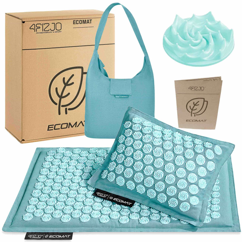 Коврик акупунктурный с подушкой 4FIZJO Eco Mat Аппликатор Кузнецова Turquoise/Turquoise