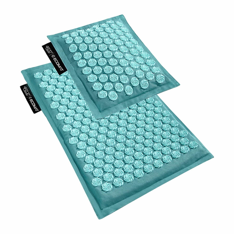 Коврик акупунктурный с подушкой 4FIZJO Eco Mat Аппликатор Кузнецова Turquoise/Turquoise