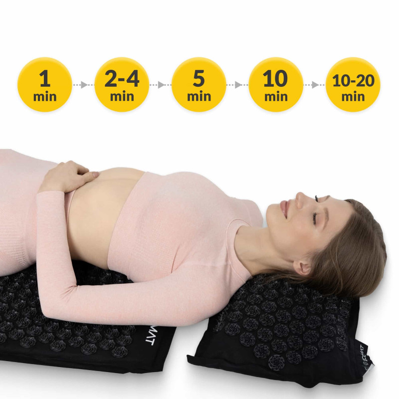 Акупунктурний килимок з подушкою 4FIZJO Eco Mat 68 x 42 см Black/Black