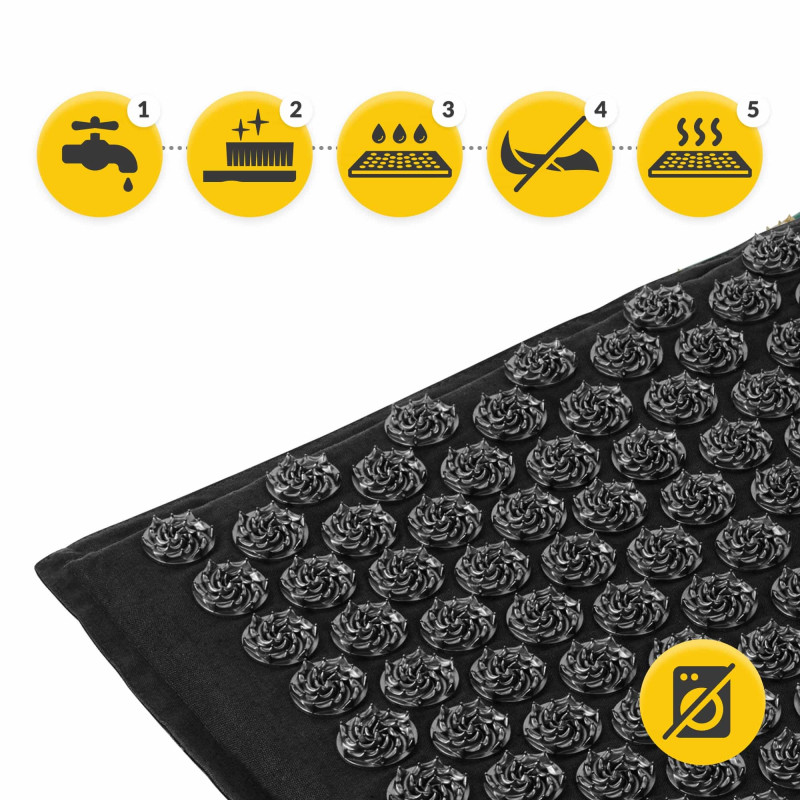 Акупунктурний килимок з подушкою 4FIZJO Eco Mat 68 x 42 см Black/Black