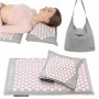 Коврик акупунктурный с подушкой 4FIZJO Eco Mat Аппликатор Кузнецова Grey/Pink (P-5907739312174)