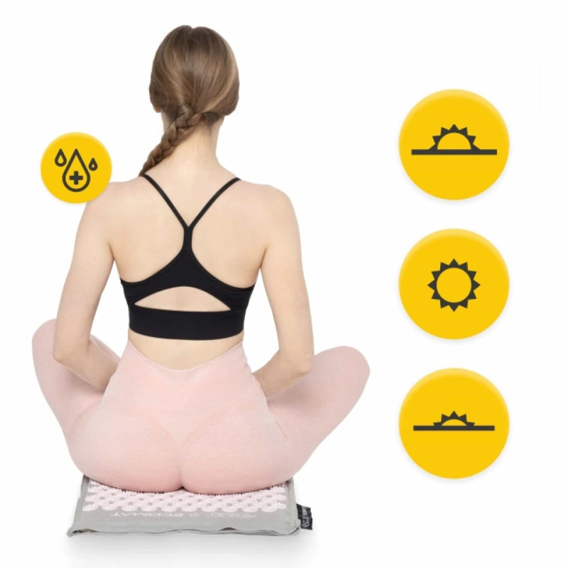 Коврик акупунктурный с подушкой 4FIZJO Eco Mat Аппликатор Кузнецова Grey/Pink (P-5907739312174)