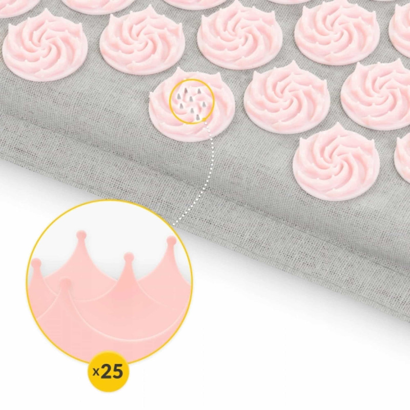 Коврик акупунктурный с подушкой 4FIZJO Eco Mat Аппликатор Кузнецова Grey/Pink (P-5907739312174)