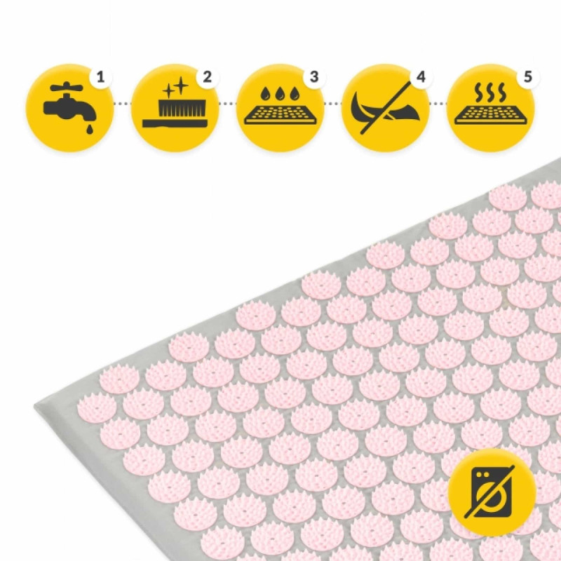 Коврик акупунктурный с подушкой 4FIZJO Eco Mat Аппликатор Кузнецова Grey/Pink (P-5907739312174)