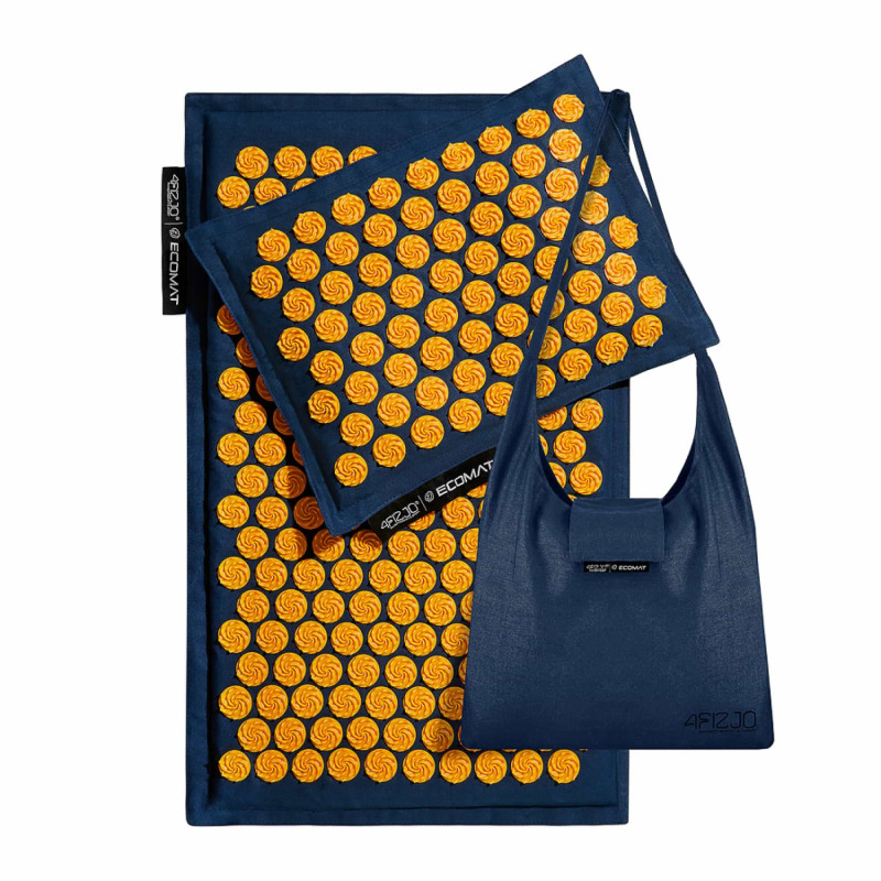 Коврик акупунктурный с подушкой 4FIZJO Eco Mat Аппликатор Кузнецова 4FJ0229 Navy Blue/Orange