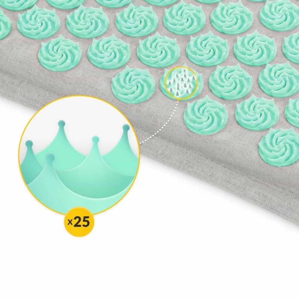 Коврик акупунктурный с подушкой 4FIZJO Eco Mat Аппликатор Кузнецова Grey/Mint (P-5907739312181)
