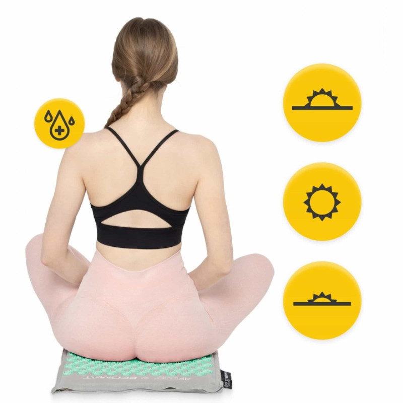 Коврик акупунктурный с подушкой 4FIZJO Eco Mat Аппликатор Кузнецова Grey/Mint (P-5907739312181)