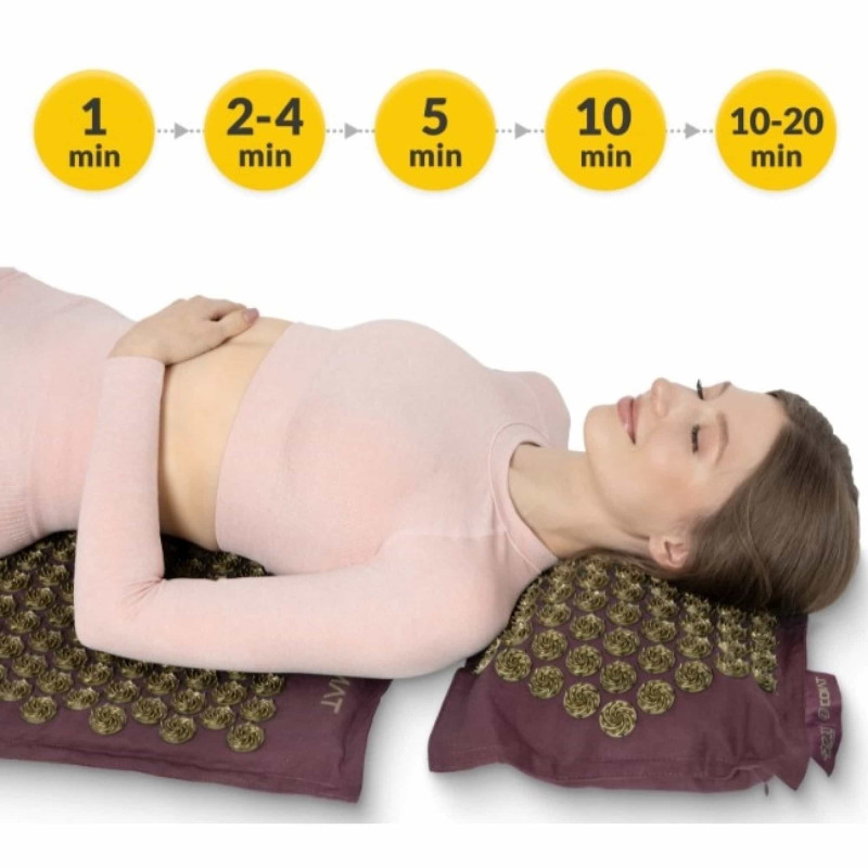 Коврик акупунктурный с подушкой 4FIZJO Eco Mat Аппликатор Кузнецова Wine Red/Gold (P-5907739312907)