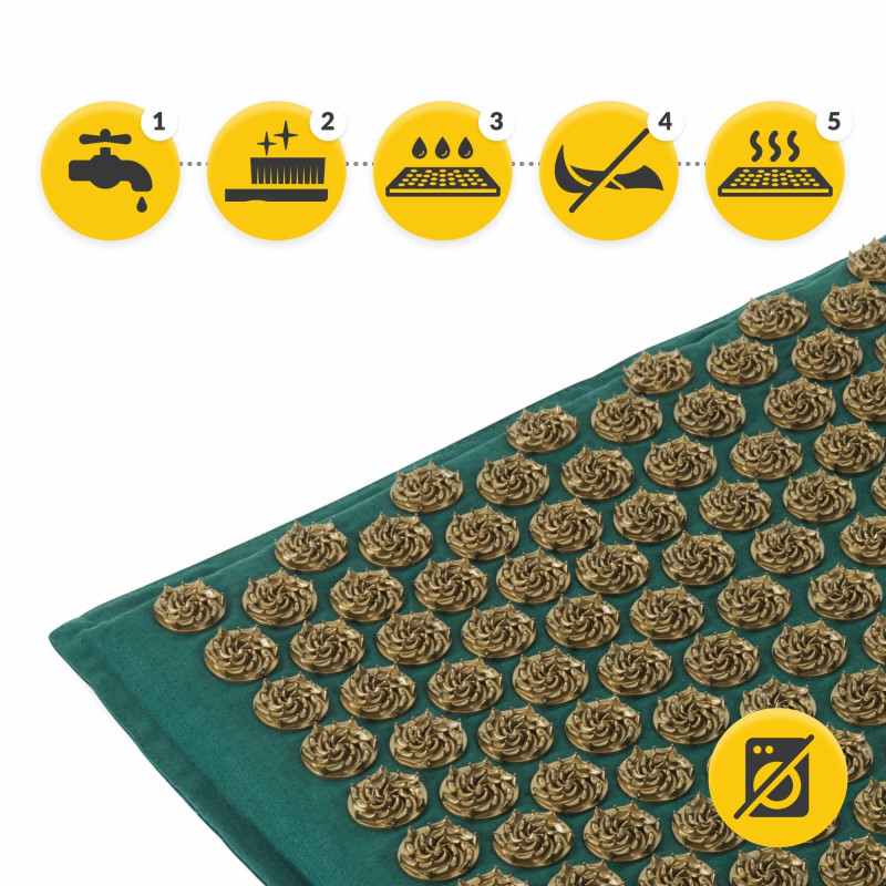 Коврик акупунктурный с подушкой 4FIZJO Eco Mat Аппликатор Кузнецова Navy Green/Gold (P-5907739312891)