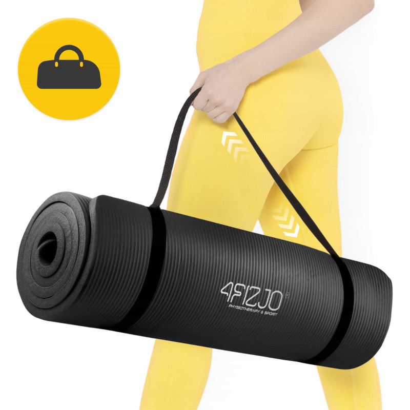 Коврик (мат) спортивный 4FIZJO NBR 180 x 60 x 1 см для йоги и фитнеса Black (P-5907222931462)