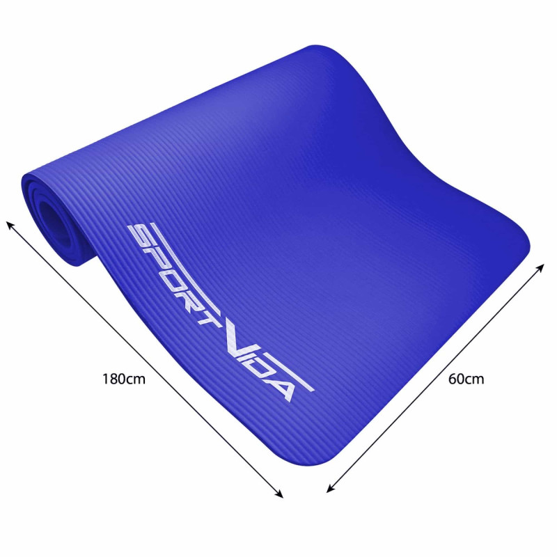 Мат для йоги та фітнесу SportVida NBR 1 см Blue
