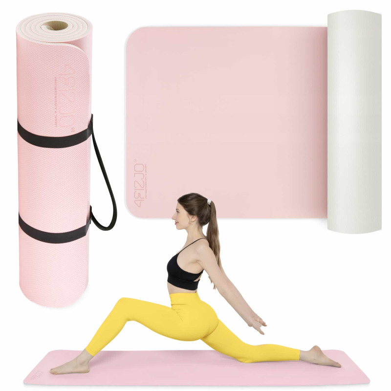 Мат для йоги та фітнесу 4FIZJO TPE 1 см Pink/Grey