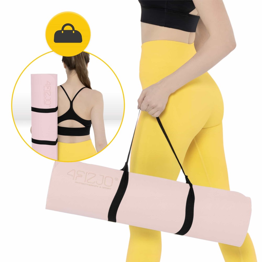 Мат для йоги та фітнесу 4FIZJO TPE 1 см Pink/Grey