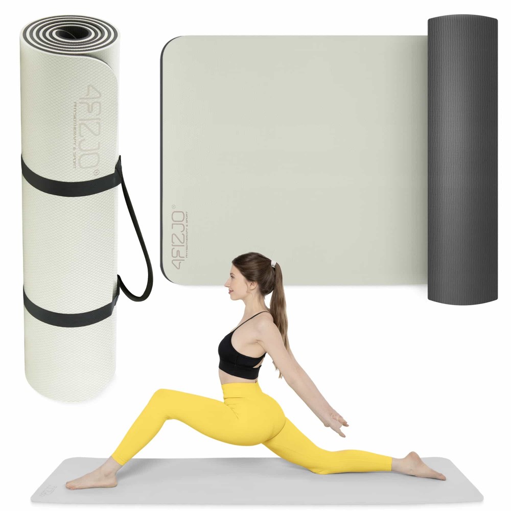 Мат для йоги та фітнесу 4FIZJO TPE 1 см Grey/Black