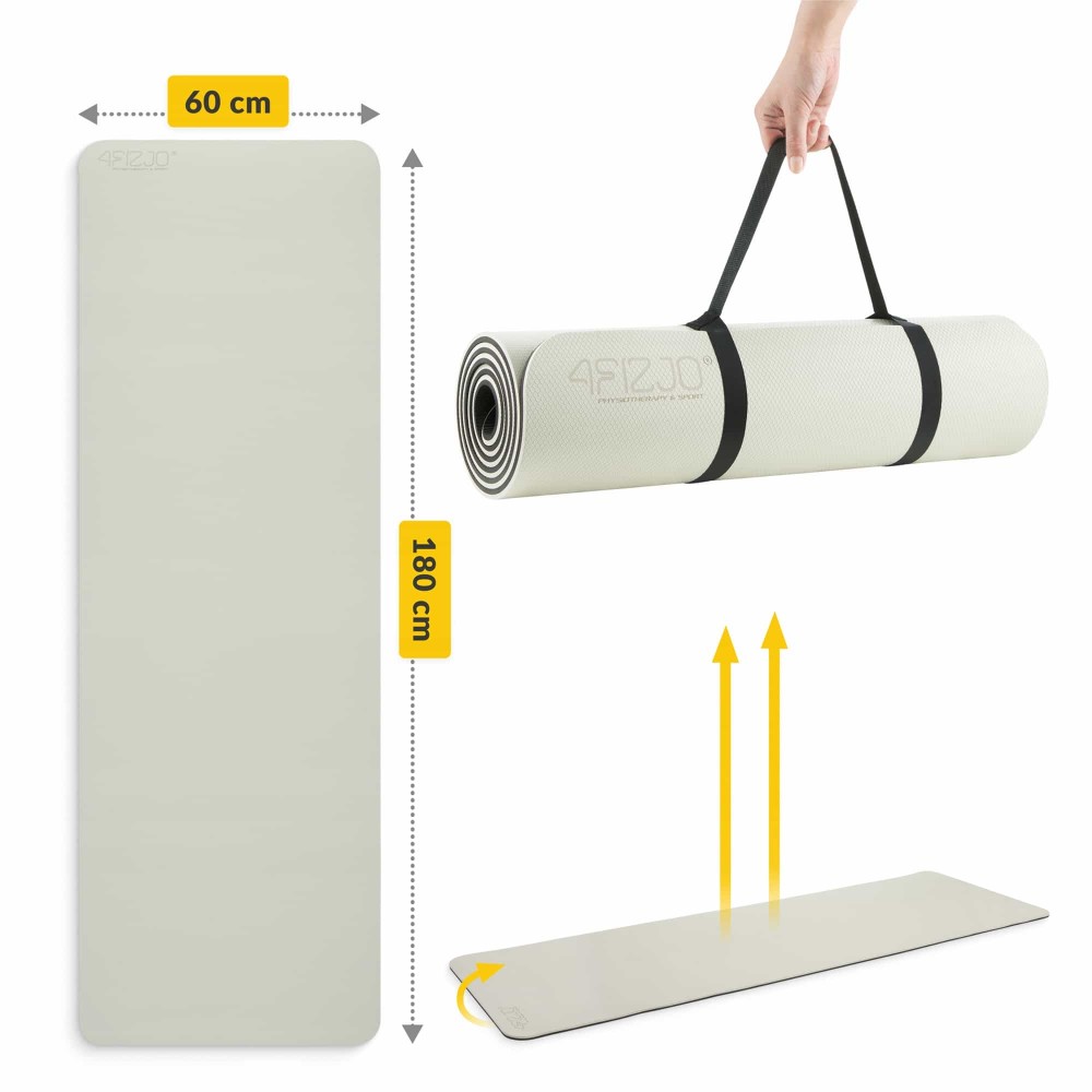 Мат для йоги та фітнесу 4FIZJO TPE 1 см Grey/Black