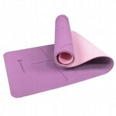 Мат для йоги та фітнесу Springos TPE 6 мм Purple/Pink