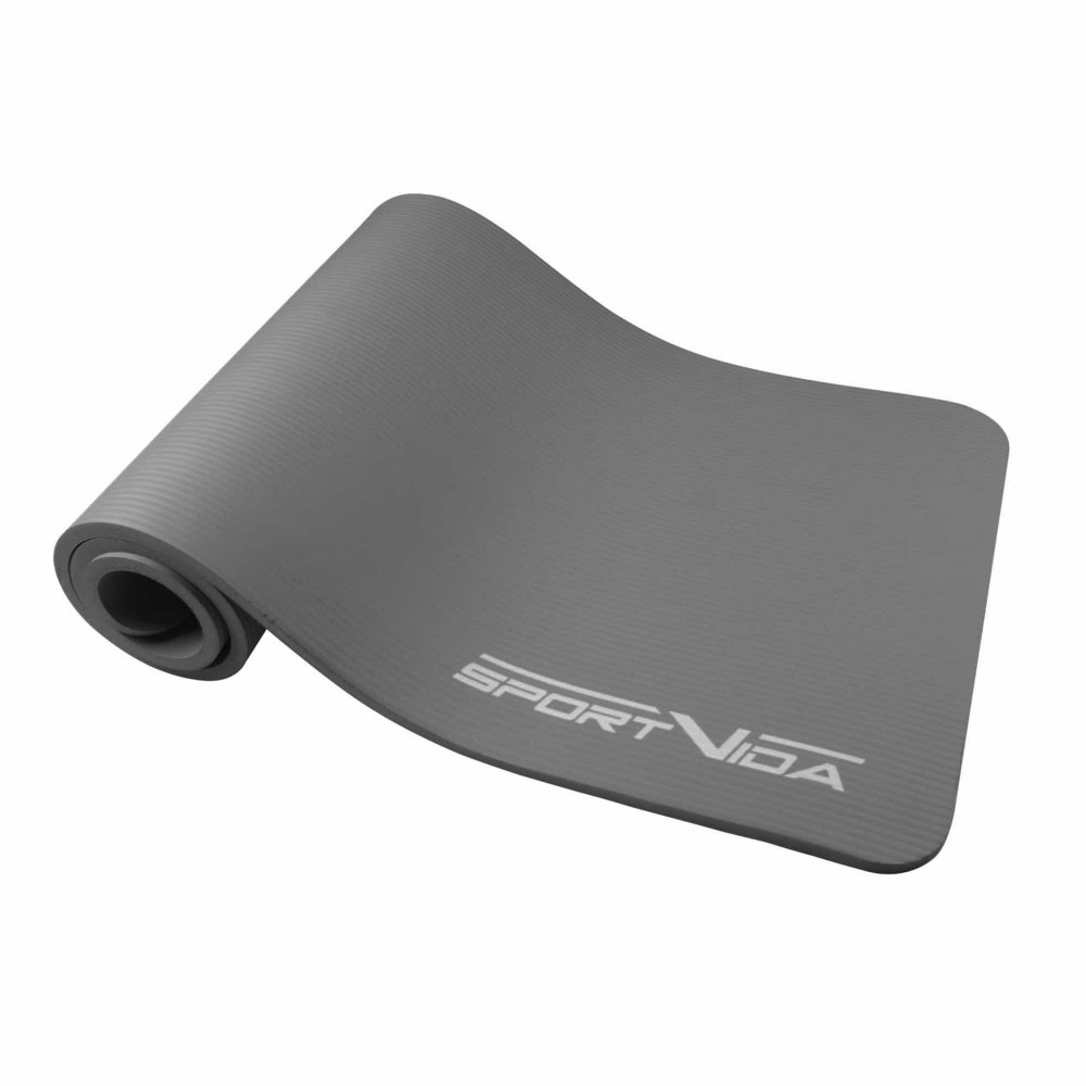 Мат для йоги та фітнесу SportVida NBR 1 см Grey