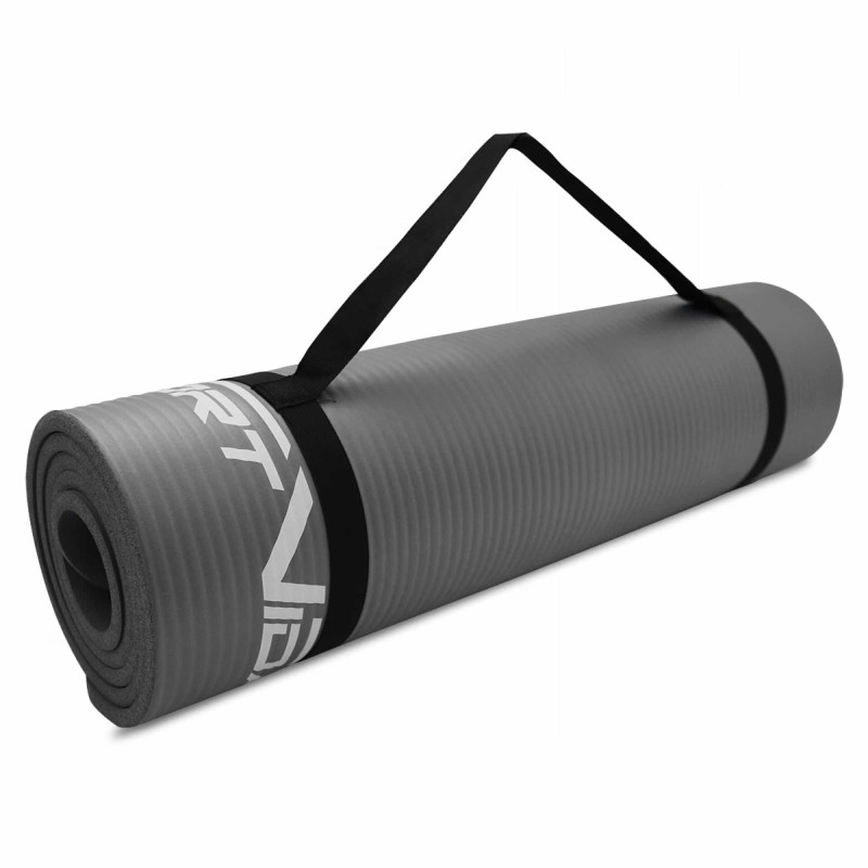 Мат для йоги та фітнесу SportVida NBR 1,5 см Grey