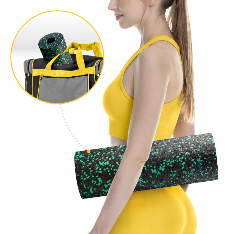 Массажный ролик 4FIZJO EPP PRO+ 45 x 14.5 см (валик, роллер) гладкий Black/Green (P-5907739310590)