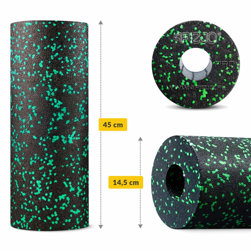Массажный ролик 4FIZJO EPP PRO+ 45 x 14.5 см (валик, роллер) гладкий Black/Green (P-5907739310590)