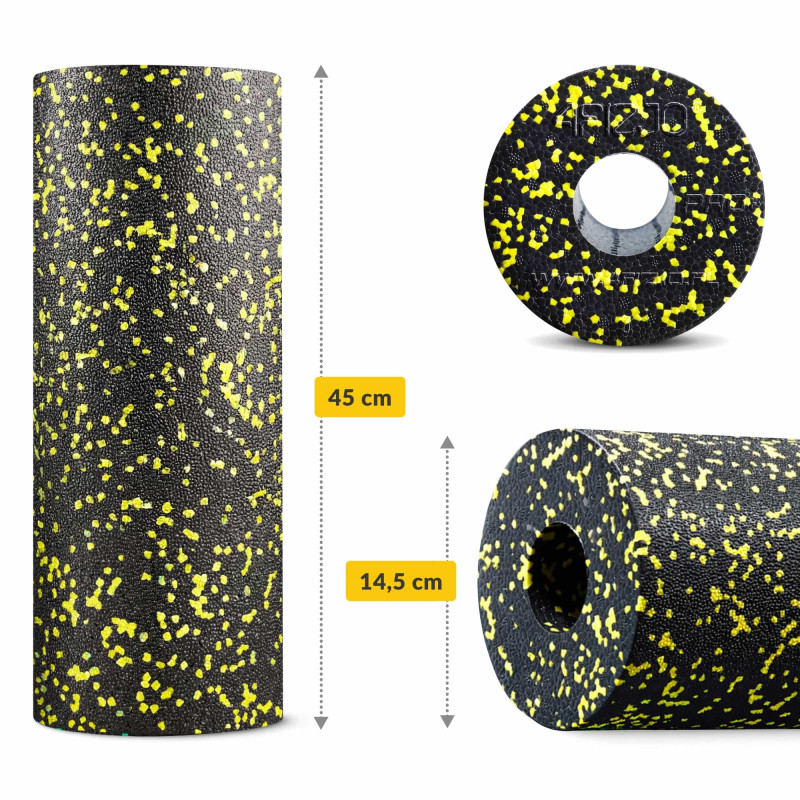 Массажный ролик 4FIZJO EPP PRO+ 45 x 14.5 см (валик, роллер) гладкий Black/Yellow (P-5907739310583)