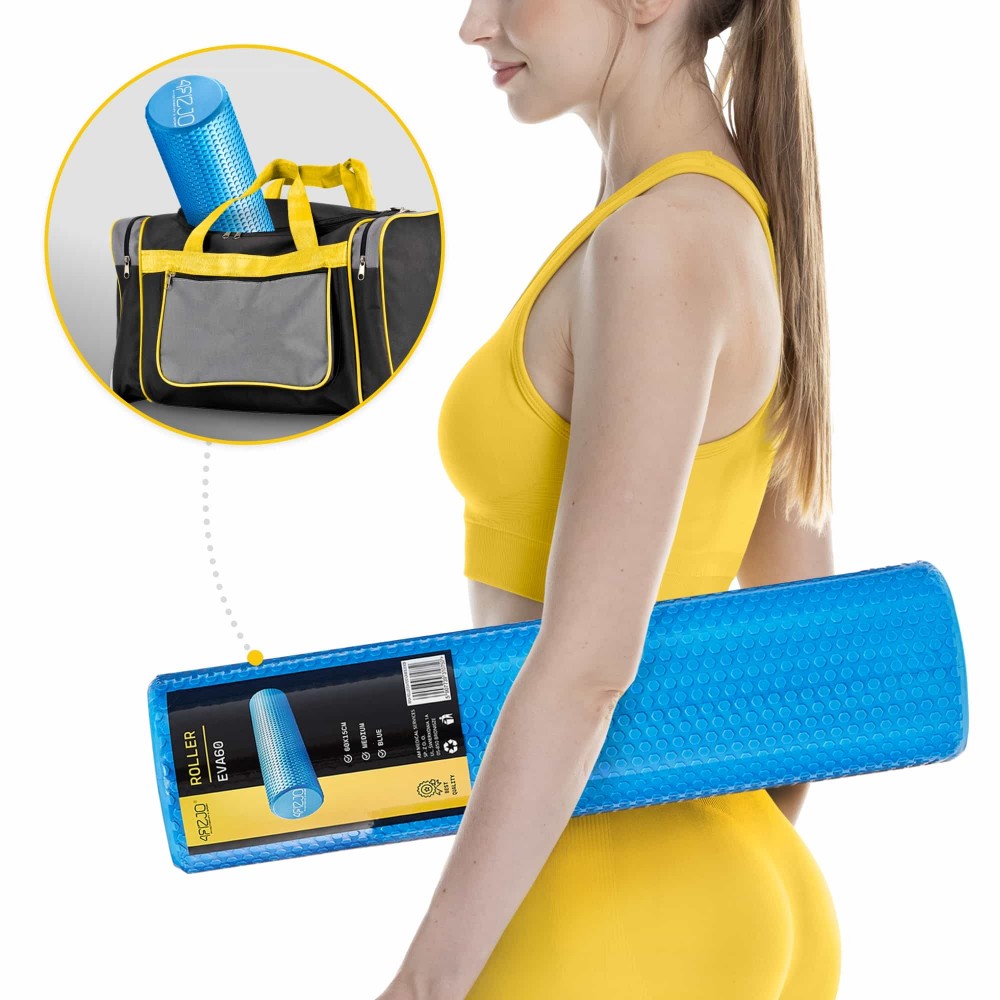 Массажный ролик 4FIZJO CARE+ EVA 60 x 15 см (валик, роллер) Blue (P-5907739310750)