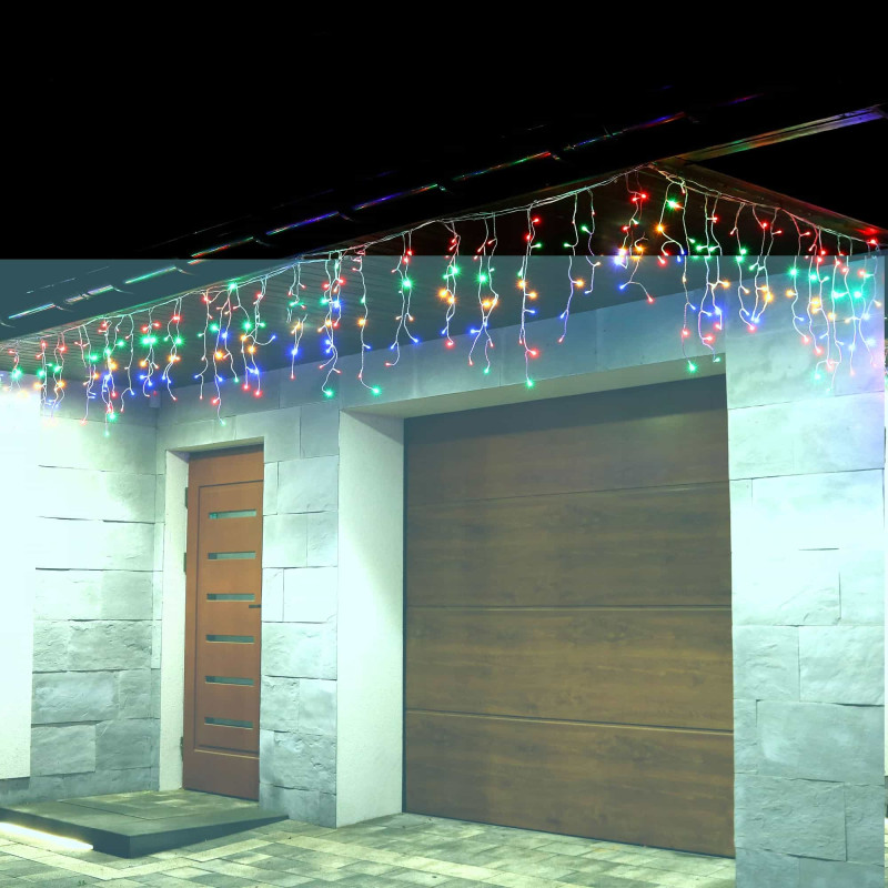 Гирлянда бахрома уличная (наружная) Springos 8 м 200 LED CL0203 Mix