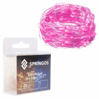 Гірлянда на батарейках Springos 1,9 м 20 LED Pink