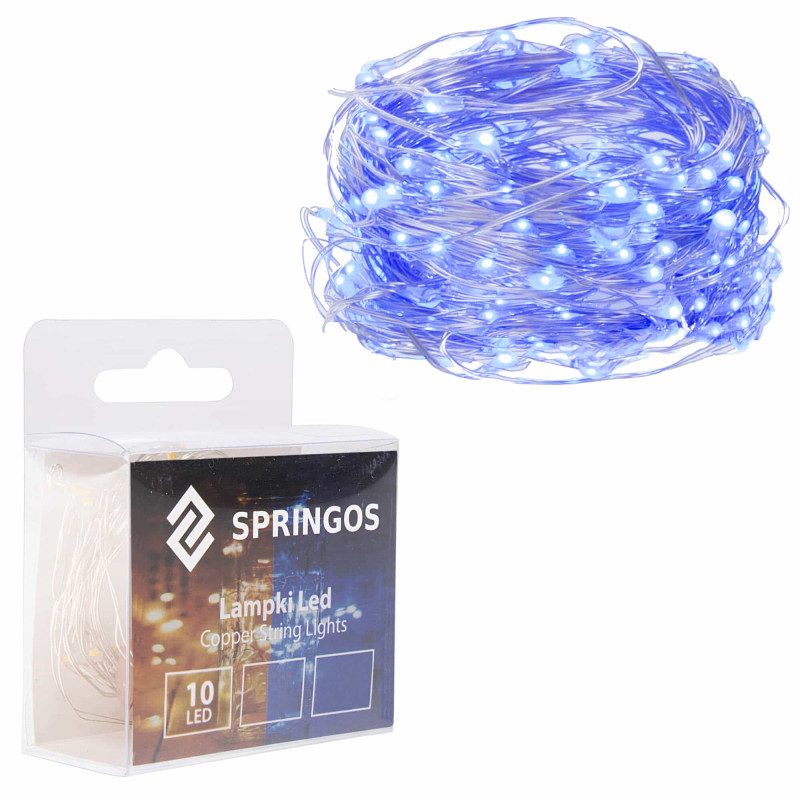 Гирлянда на батарейках Springos 0.9 м 10 LED CL0003 Blue