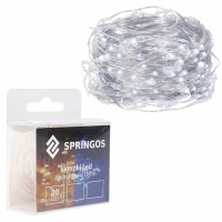 Гірлянда на батарейках Springos 1,9 м 20 LED Cold White