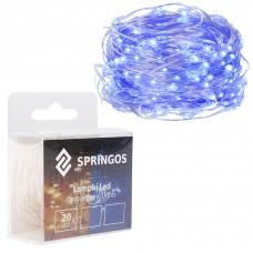 Гірлянда на батарейках Springos 1,9 м 20 LED Blue