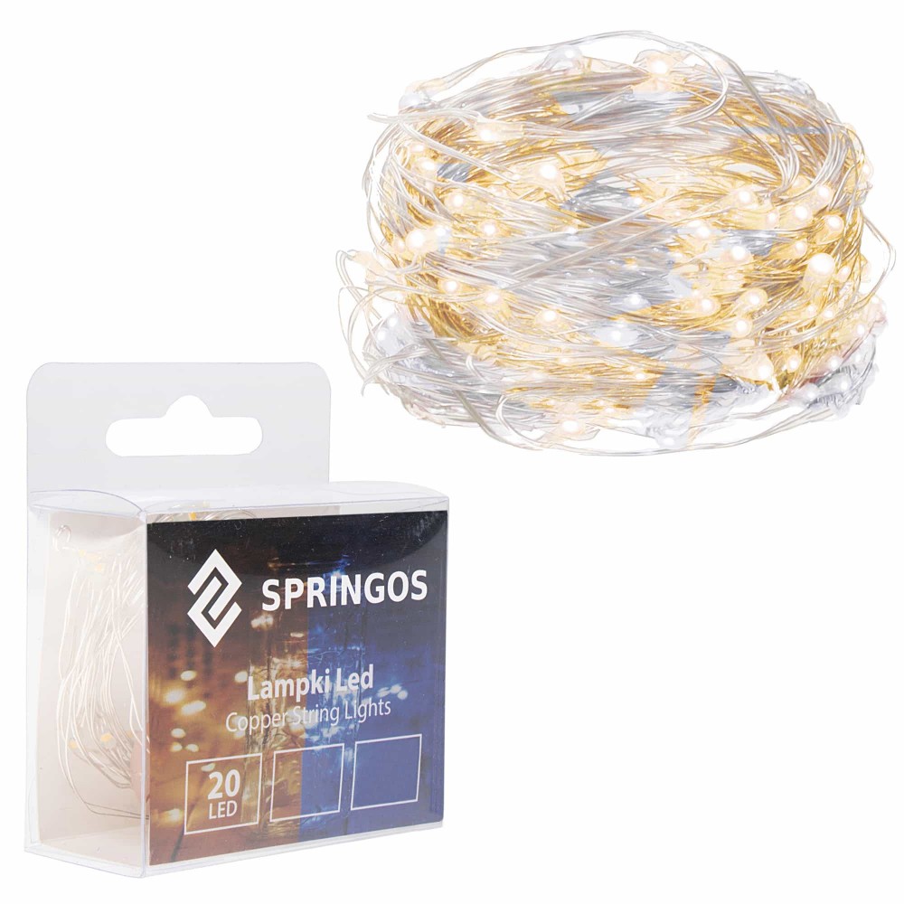 Гірлянда на батарейках Springos 1,9 м 20 LED Cold White/Warm White