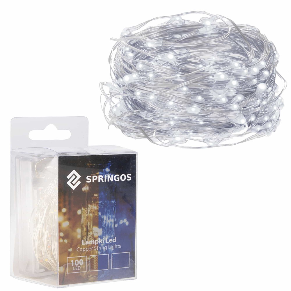 Гірлянда на батарейках Springos 9,9 м 100 LED Cold White
