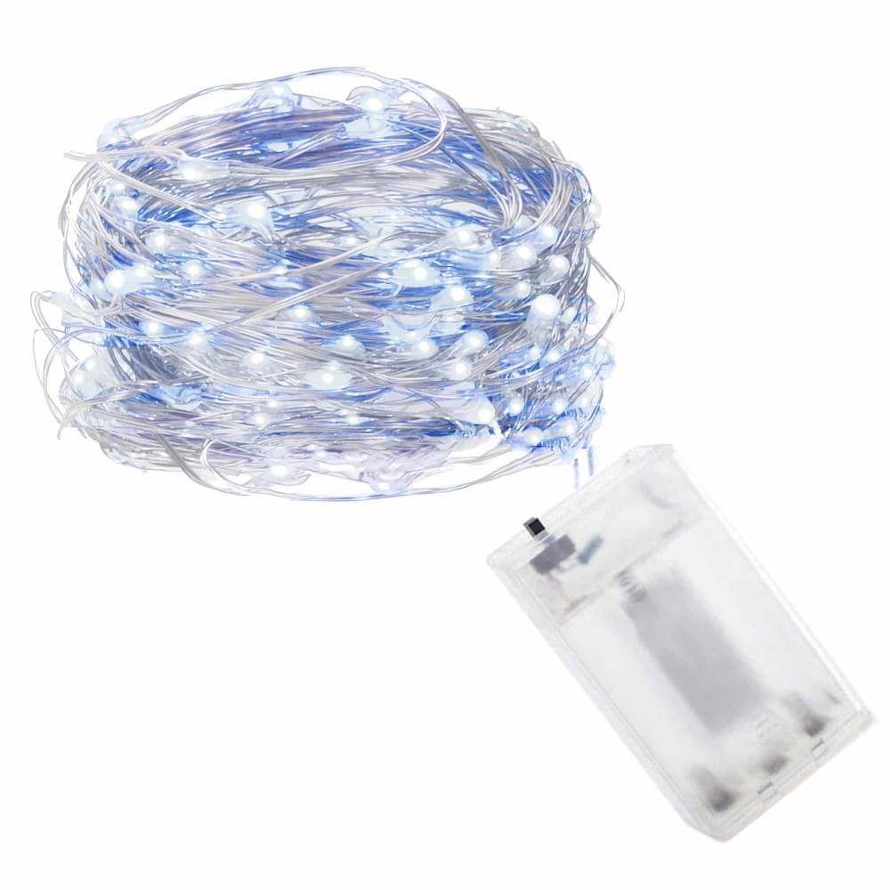 Гірлянда на батарейках Springos 9,9 м 100 LED Cold White/Blue