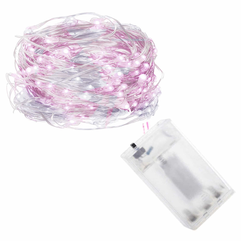 Гирлянда на батарейках Springos 9.9 м 100 LED CL0025 Cold White/Pink