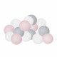 Гірлянда на батарейках Springos Cotton Balls 2 м 10 LED Warm White (White, Gray, Pink)