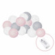 Гірлянда на батарейках Springos Cotton Balls 2 м 10 LED Warm White (White, Gray, Pink)