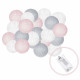 Гірлянда на батарейках Springos Cotton Balls 4 м 20 LED Warm White (White, Gray, Pink)