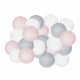 Гірлянда на батарейках Springos Cotton Balls 4 м 20 LED Warm White (White, Gray, Pink)