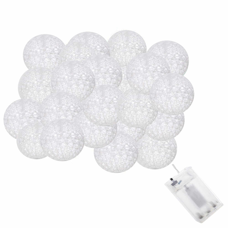 Гирлянда на батарейках Springos Cotton Balls 6 м 30 LED CL0049 Warm White