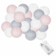 Гірлянда на батарейках Springos Cotton Balls 6 м 30 LED Warm White (White, Gray, Pink)