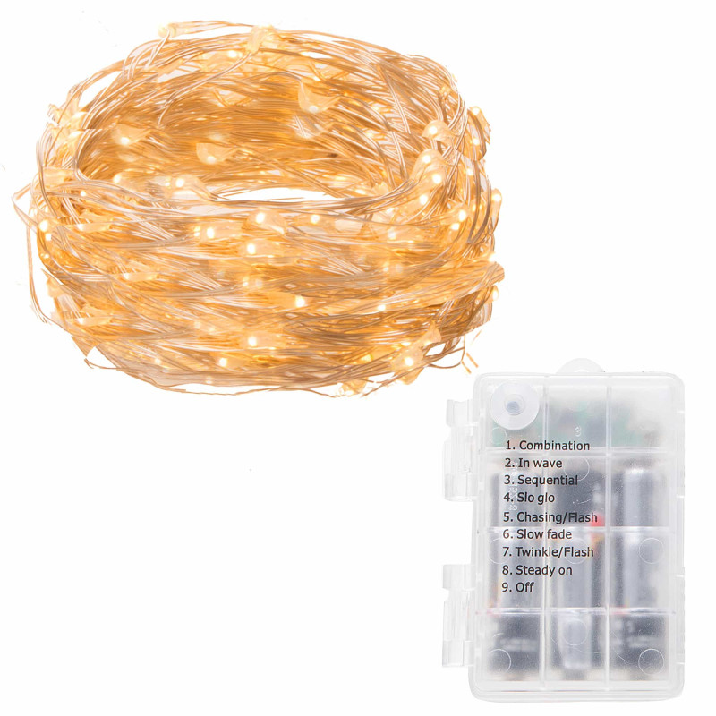 Гирлянда на батарейках Springos 4.9 м 50 LED Pilot CL0105 Warm White