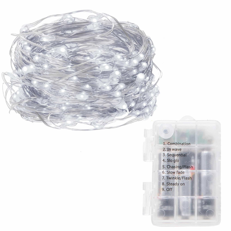 Гирлянда на батарейках Springos 9.9 м 100 LED Pilot CL0102 Cold White