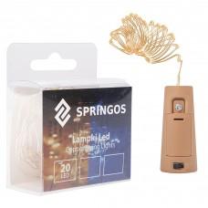 Гірлянда корок у пляшку на батарейках Springos 1.9 м 20 LED Warm White