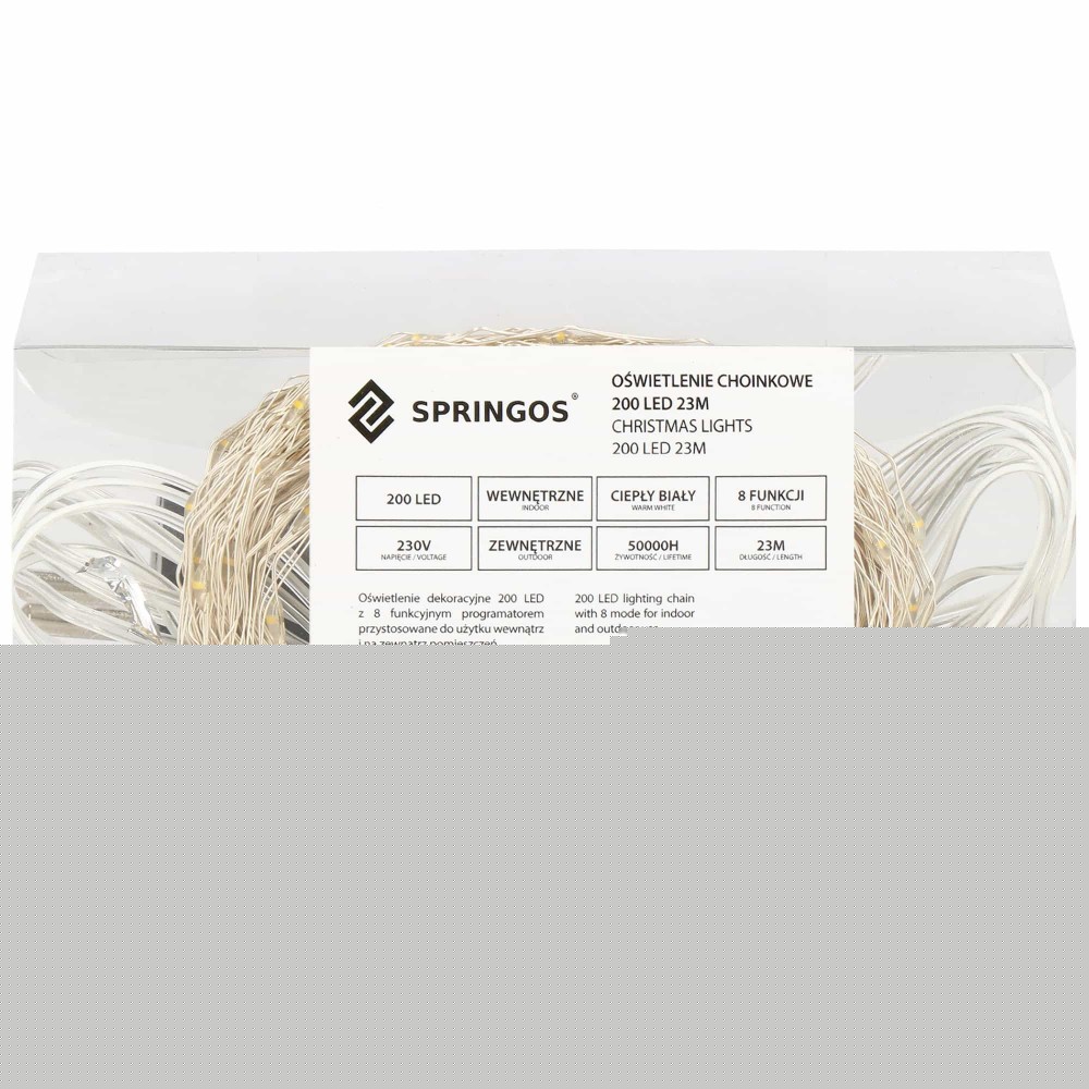Гирлянда Springos 20 м 200 LED CL0082 Warm White