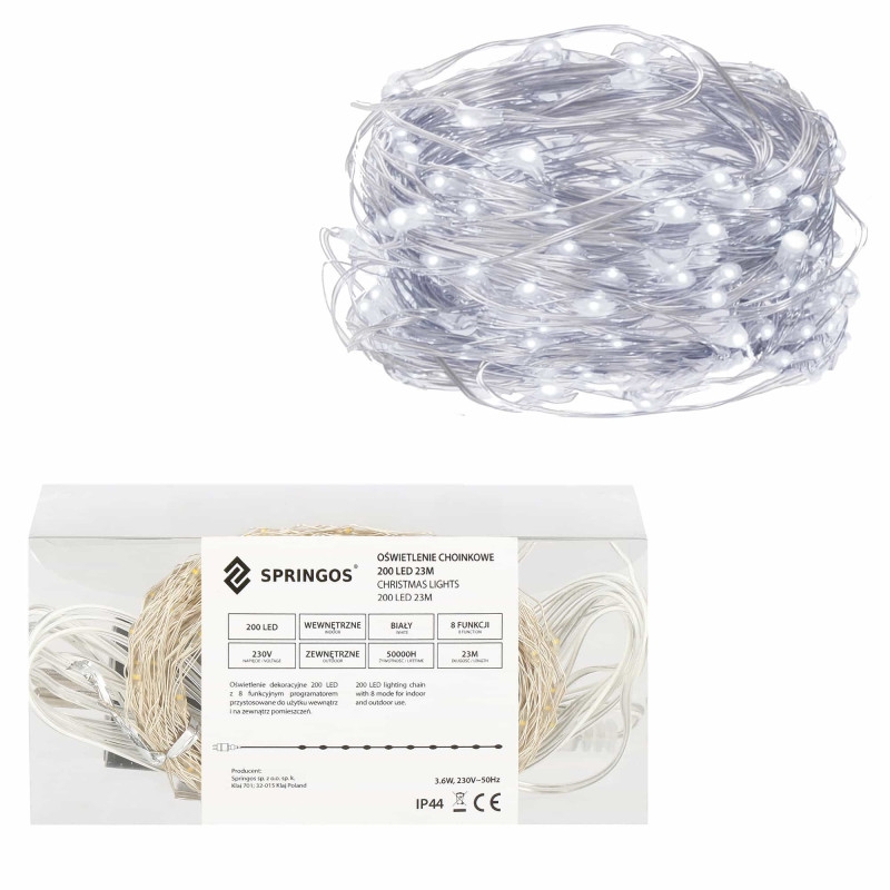 Гирлянда Springos 20 м 200 LED CL0083 Cold White